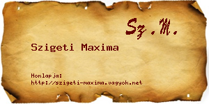 Szigeti Maxima névjegykártya